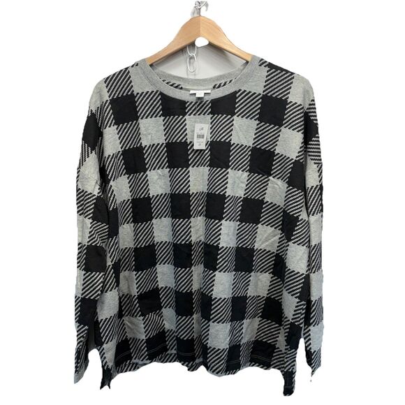 J.Jill Fit Buffalo Plaid Top 2X Women Cozy Oversized Long Sleeve Pullover New - Picture 2 of 12